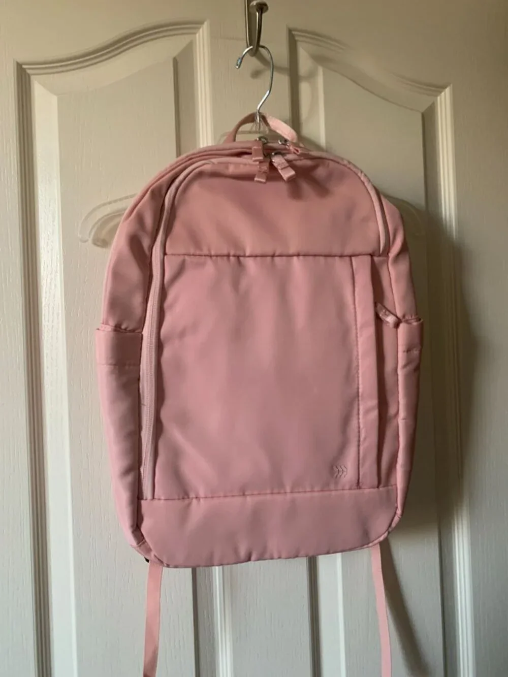 Backpack All In Motion Pink With Dual Zippers Padded Straps & Water Bottle Pocke